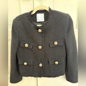 Mango Women's Black Tweed Blazer
